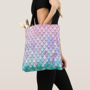 Pastel Mermaid Scales Canvas tas