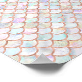 Pastel Mermaid Scales Pattern Roos Gold Poster (Hoek)
