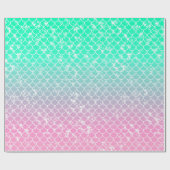 Pastel Mermaid Scales Pink Green Ombre Cadeaupapier (Vlak)