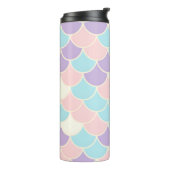Pastel Mermaid Scales Seamless Pattern Thermosbeker (Gedraaid links)