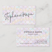 Pastel Mermaid Tail Scale Gold Pearl Visitekaartje (Voorkant / Achterkant)