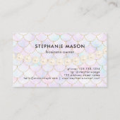 Pastel Mermaid Tail Scale Gold Pearl Visitekaartje (Achterkant)