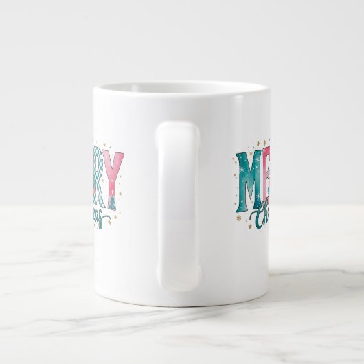 Pastel Merry Christmas Jumbo Mug Grote Koffiekop (Achterkant)