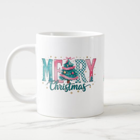 Pastel Merry Christmas Jumbo Mug Grote Koffiekop (Links)