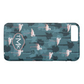 Pastel met Blauwgroen ontsteking | Monogram Case-Mate iPhone Case (Achterkant (Horizontaal))