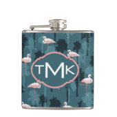 Pastel met Blauwgroen ontsteking | Monogram Heupfles (Voorkant)