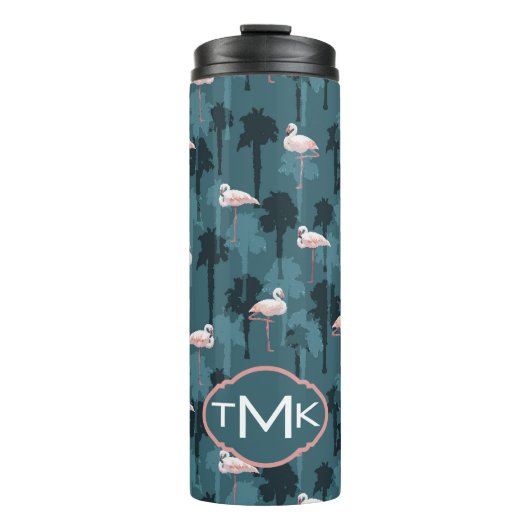 Pastel met Blauwgroen ontsteking | Monogram Thermosbeker (Voorkant)