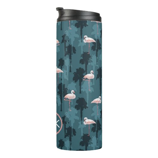 Pastel met Blauwgroen ontsteking | Monogram Thermosbeker (Geroteerd rechts)