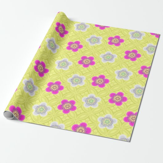 pastel met bloemen cadeaupapier (Uitgerold)