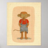 pastel met de hand getekend aapje poster (Voorkant)