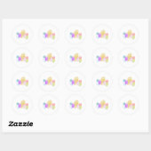 Pastel met eierontwerp ronde sticker (Vel)