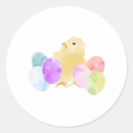 Pastel met eierontwerp ronde sticker
