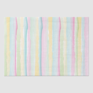 Pastel met gekleurde Waterverf Stripes Tissuepapier