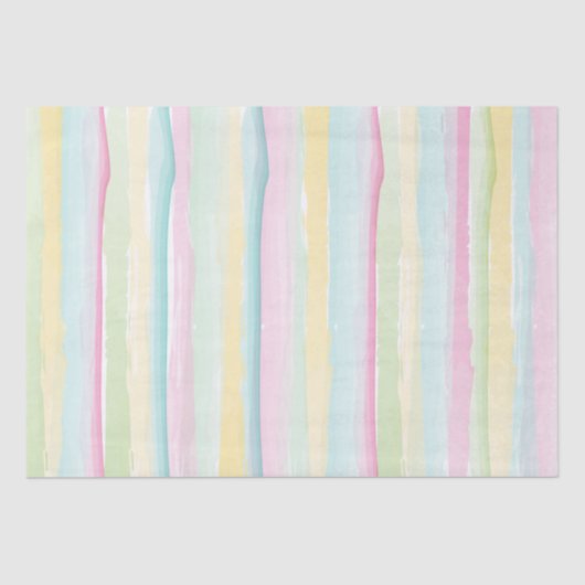 Pastel met gekleurde Waterverf Stripes Tissuepapier (Voorkant)