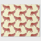 Pastel met kerstmis Safari Dieren Roze Tiger Cadeaupapier (Vlak)