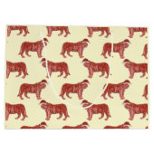 Pastel met kerstmis Safari Dieren Roze Tiger Wrapp Groot Cadeauzakje (Achterkant)