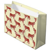 Pastel met kerstmis Safari Dieren Roze Tiger Wrapp Groot Cadeauzakje (Voorkant Gekanteld)