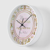 Pastel met kerstronde-wandklok voor klep (Hoek)