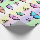 Pastel met kleur roze, groene, gele vlinders cadeaupapier (Hoek)