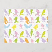 Pastel met kleurrijke variëteit vogelpatroon briefkaart (Voorkant)