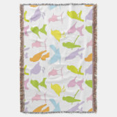 Pastel met kleurrijke variëteit vogelpatroon deken (Voorkant Verticaal)