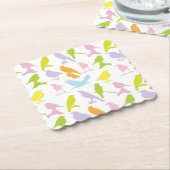 Pastel met kleurrijke variëteit vogelpatroon kartonnen onderzetters (Gebogen)