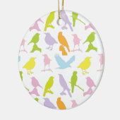 Pastel met kleurrijke variëteit vogelpatroon keramisch ornament (Links)