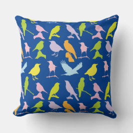 Pastel met kleurrijke variëteit vogelpatroon kussen