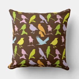 Pastel met kleurrijke variëteit vogelpatroon kussen