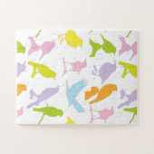 Pastel met kleurrijke variëteit vogelpatroon legpuzzel (Horizontaal)