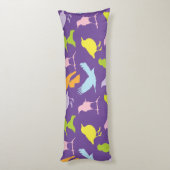 Pastel met kleurrijke variëteit vogelpatroon lichaamskussen (Achterkant (Verticaal))