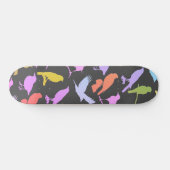 Pastel met kleurrijke variëteit vogelpatroon persoonlijk skateboard (Horizontaal)