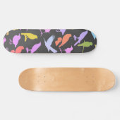 Pastel met kleurrijke variëteit vogelpatroon persoonlijk skateboard (Horizontaal)