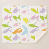 Pastel met kleurrijke variëteit vogelpatroon sherpa deken (Voorkant (horizontaal))