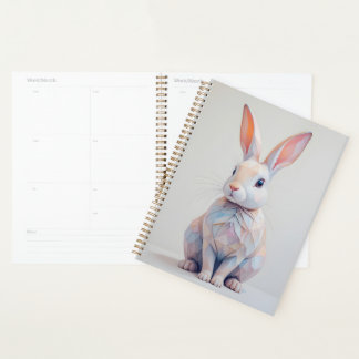 pastel met laag poly konijn planner