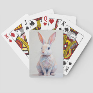 pastel met laag poly konijn pokerkaarten