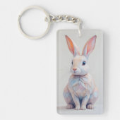 pastel met laag poly konijn sleutelhanger (Voorkant)