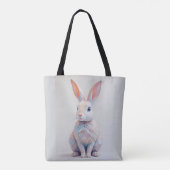 pastel met laag poly konijn tote bag (Achterkant)