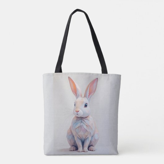 pastel met laag poly konijn tote bag (Achterkant)