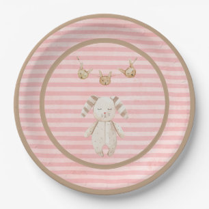 Pastel met paardenroze kindermeisje papieren bordje