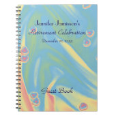 Pastel met roze harten Pensioenfeest Gastboek Notitieboek (Voorkant)