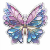 Pastel Metallic Vlinder Sticker (Voorkant)