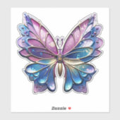 Pastel Metallic Vlinder Sticker (Vel)