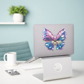 Pastel Metallic Vlinder Sticker (Laptop op bureau)