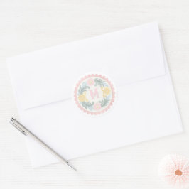 Pastel Mexicaans Talavera Monogram Ronde Sticker