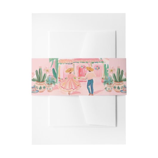 Pastel Mexicaanse Stad Uitnodigingen Wikkel (Voorkant Voorbeeld)