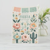 Pastel Mexican Fiesta Baby shower Kaart (Staand voorkant)