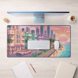 Pastel Miami Art Deco Zonsopgang Bureaumat