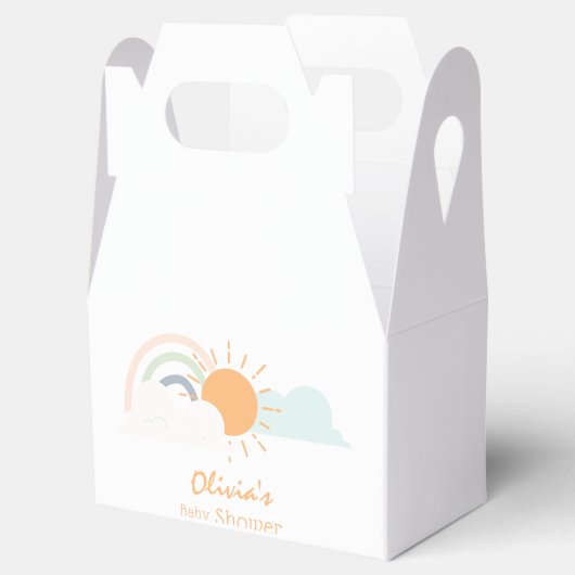 Pastel Minimal Baby shower Bedankdoosjes (Geopend)