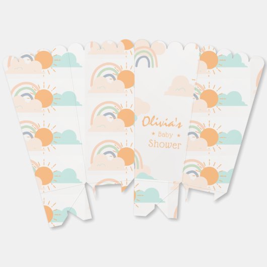 Pastel Minimal Baby shower Bedankdoosjes (Ongevouwen)